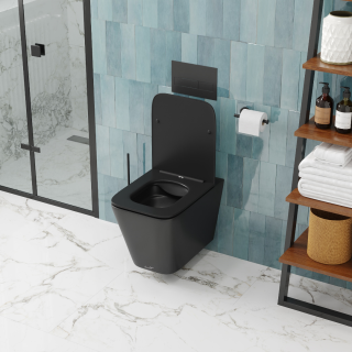 Подвесной унитаз Cerutti SPA Maiella Aria MB CT9163 безободковый чёрный матовый